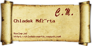 Chladek Márta névjegykártya